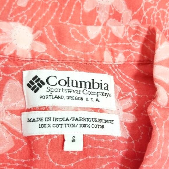 Columbia floral print cotton button front shirt S - Picture 9 of 9